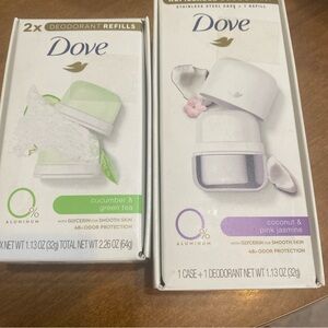 Dove Deodorant 0% Aluminum Coconut & Pink jasmine and refills